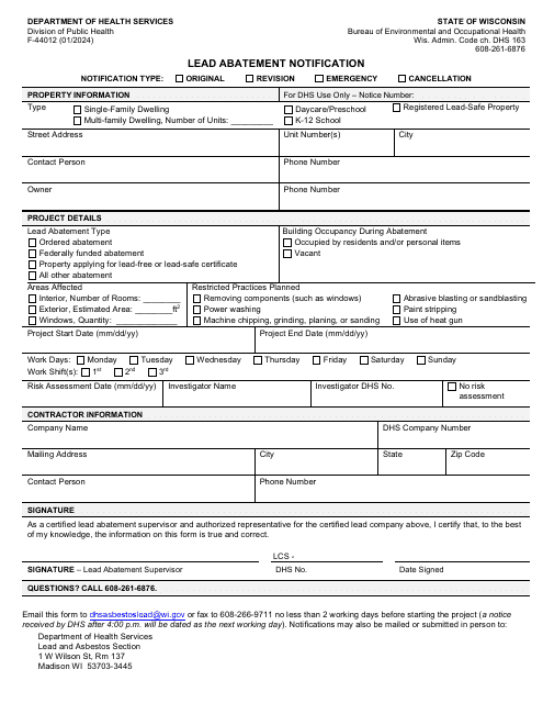 Form F-44012  Printable Pdf