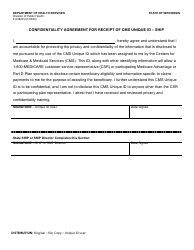 Document preview: Form F-02829 Confidentiality Agreement for Receipt of Cms Unique ID - Ship - Wisconsin