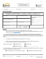 Research Facility License Application - Kansas