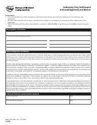 Document preview: Form C-245 (BWC-1377) Indemnity Only Settlement Acknowledgement and Waiver - Ohio