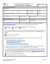 DSHS Form 02-743 Community Instructor Training Report - Washington