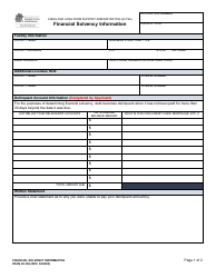 DSHS Form 06-186 Financial Solvency Information - Washington