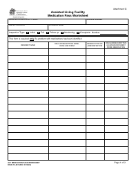DSHS Form 10-487 Attachment Q Assisted Living Facility Medication Pass Worksheet - Washington