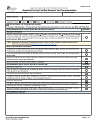 Document preview: DSHS Form 10-360 Attachment B Assisted Living Facility Request for Documentation - Washington