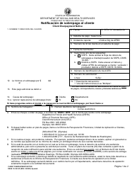 DSHS Formulario 18-398 Notificacion De Sobrepago Al Cliente - Washington (Spanish)
