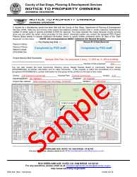 Form PDS-524 Notice to Property Owners - County of San Diego, California, Page 3