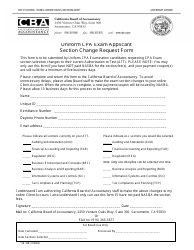 Document preview: Form 11E-108 Uniform CPA Exam Applicant Section Change Request Form - California