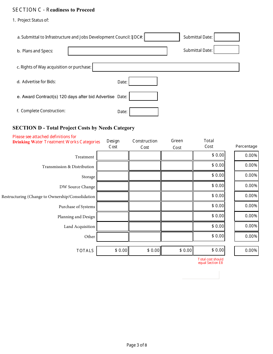 Project Priority List Application - Drinking Water State Revolving Fund - West Virginia, Page 3