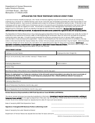 Document preview: Application for Prior Temporary Service Credit Form - Vermont