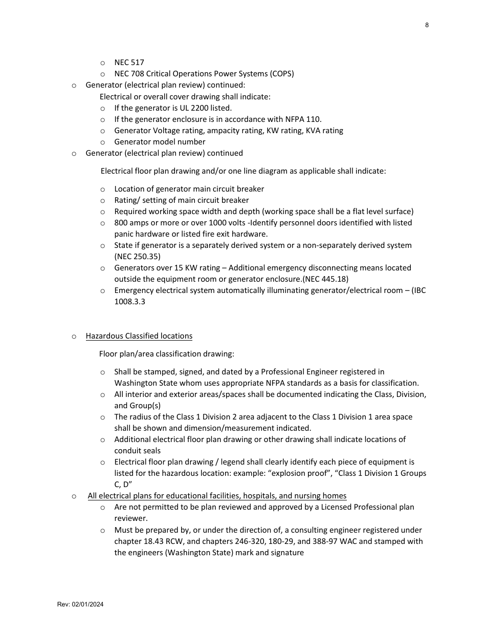 Factory-Built Commercial Buildings - Plan Submittal Checklist - Factory Assembled Structures Program - Washington, Page 8