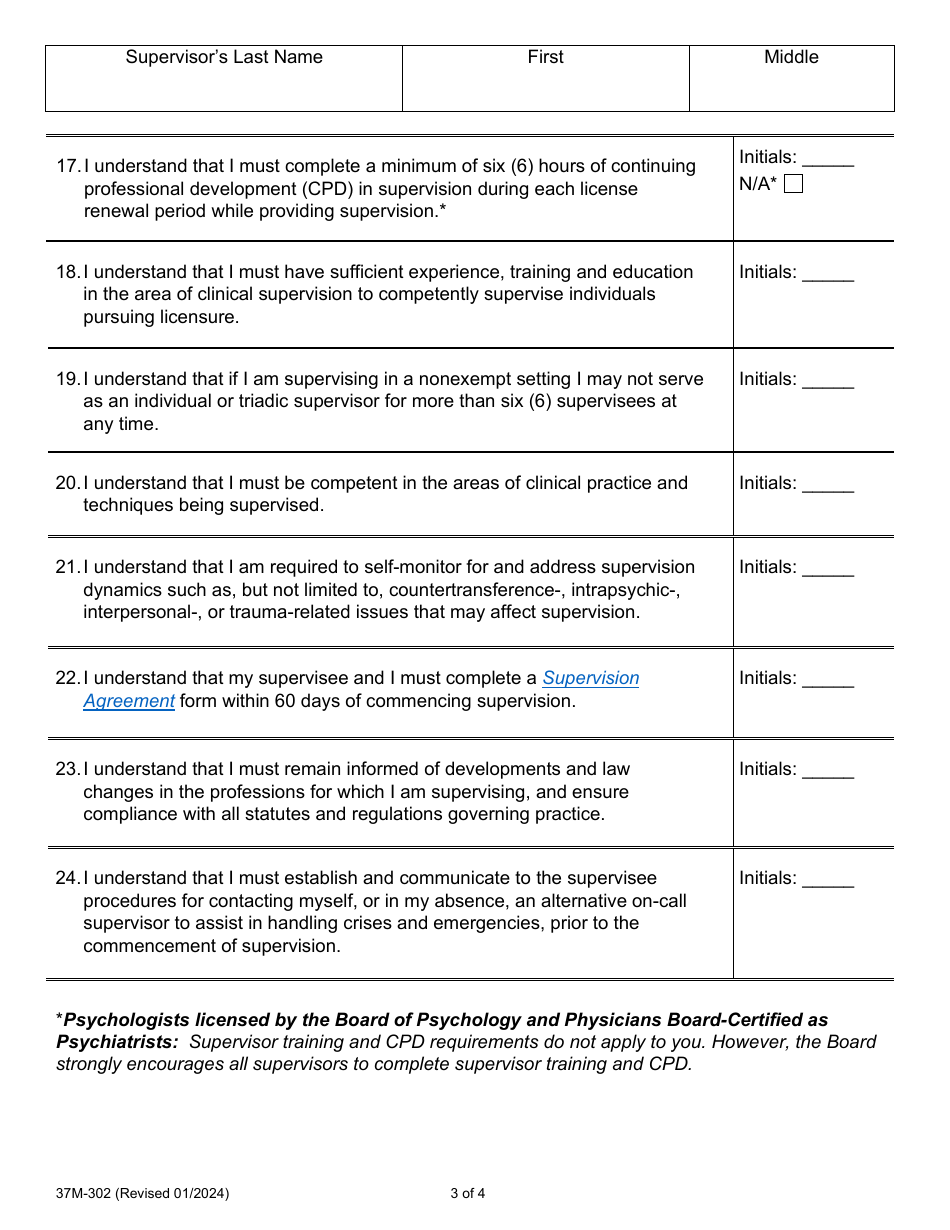 Form 37M-302 Supervisor Self-assessment Report - California, Page 5