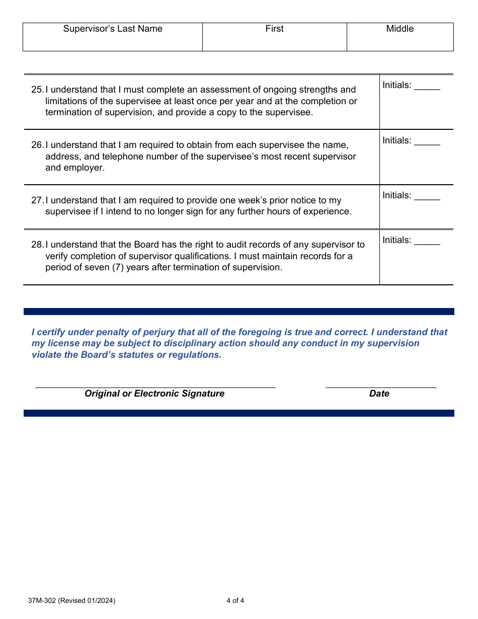 Form 37M-302 Supervisor Self-assessment Report - California, Page 6