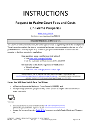 Form FEE101 Instructions - Request to Waive Court Fees and Costs (In Forma Pauperis) - Minnesota