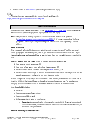 Form FEE101 Instructions - Request to Waive Court Fees and Costs (In Forma Pauperis) - Minnesota, Page 2