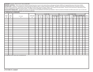 AFTO Form 781 Arms Aircrew/Mission Flight Data Document, Page 2