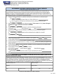 Form MBS-0098 Certification of Service to Be Purchased for out of State Public Service - Montana, Page 2