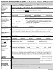 Wyoming Voter Registration Application and Change Form - Wyoming, Page 2