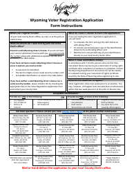 Document preview: Wyoming Voter Registration Application and Change Form - Wyoming