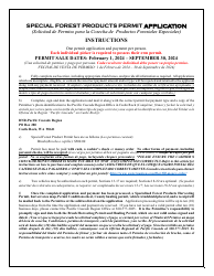 Special Forest Products Permit Application - Pacific Cascade Region - Washington (English/Spanish)
