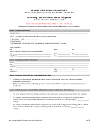 Marketing Code of Conduct Annual Filing Form - Nevada, Page 2