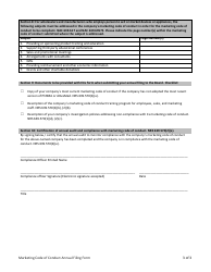 Marketing Code of Conduct Annual Filing Form - Nevada, Page 4