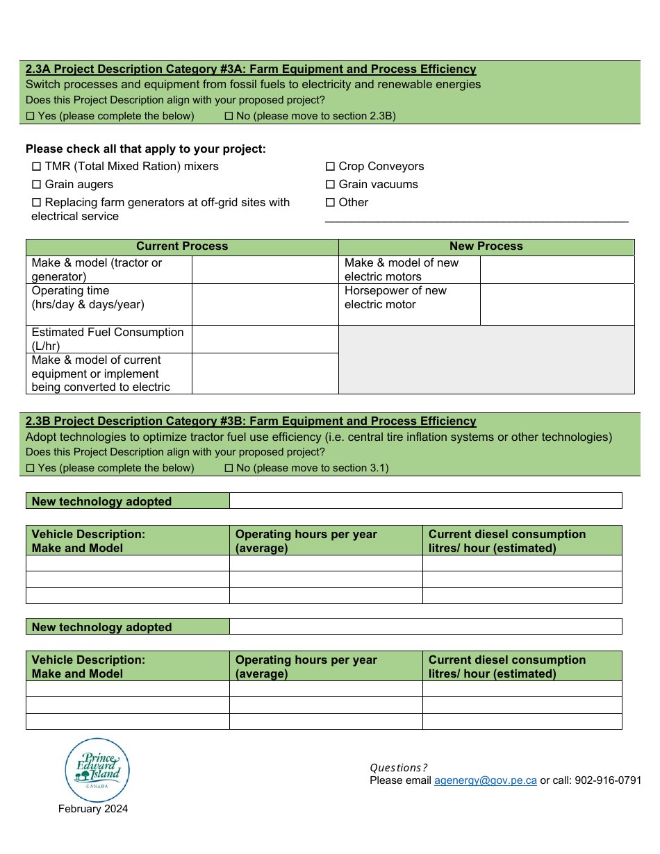 Application Form - Agriculture Energy Systems Pilot Program - Prince Edward Island, Canada, Page 4