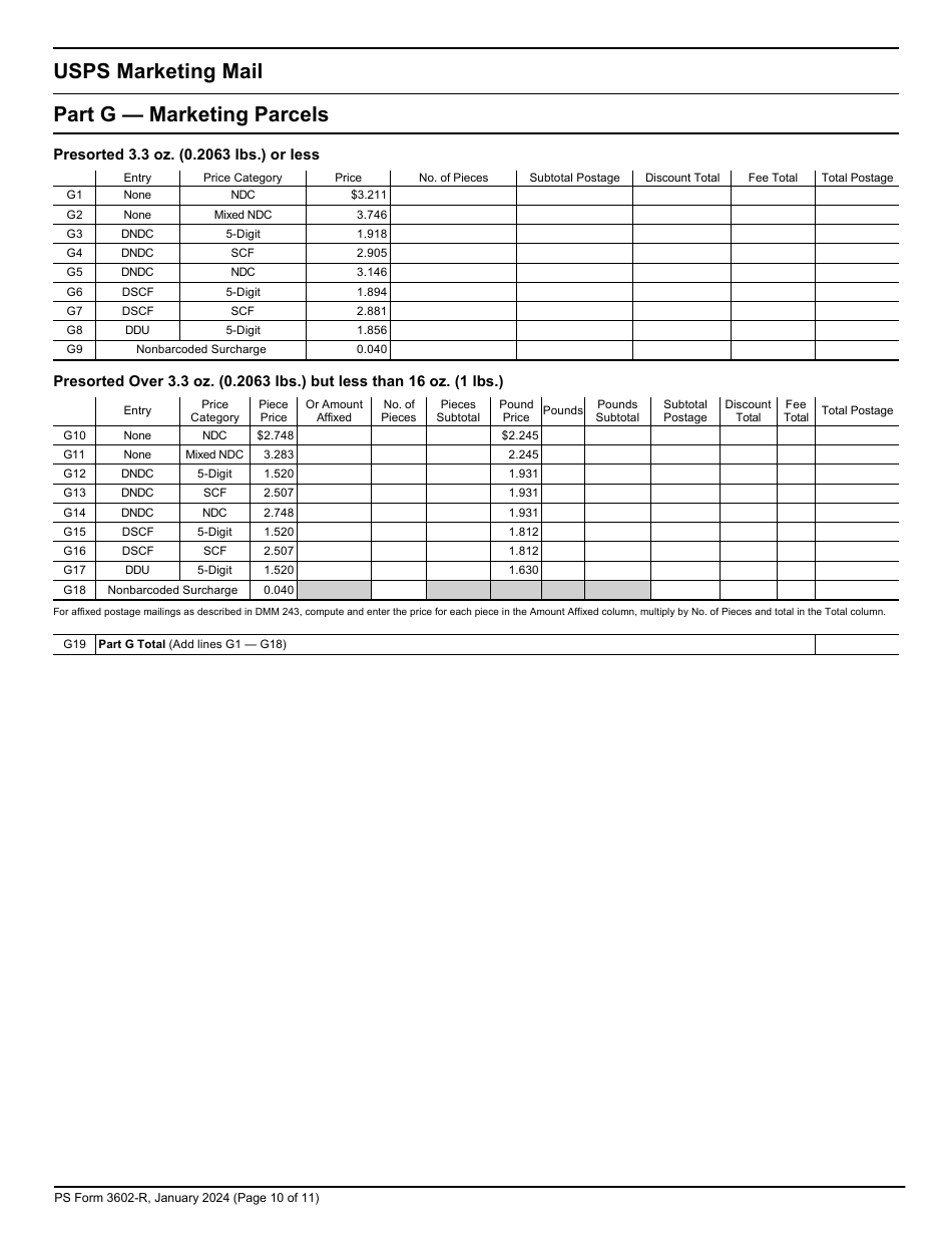 PS Form 3602-R Postage Statement - USPS Marketing Mail, Page 10