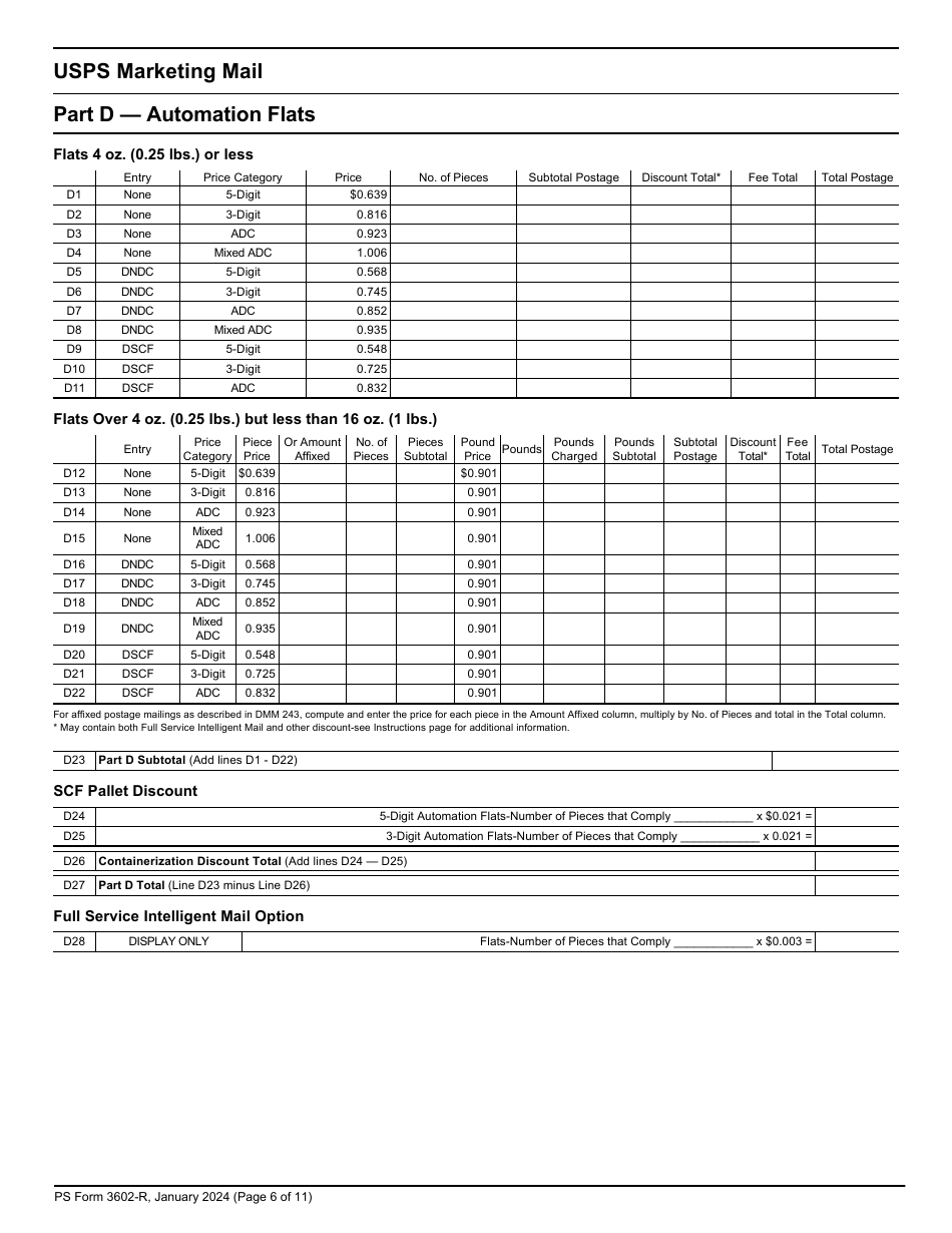 PS Form 3602-R Postage Statement - USPS Marketing Mail, Page 6
