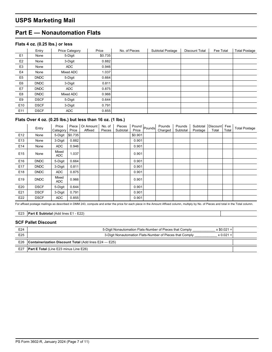 PS Form 3602-R Postage Statement - USPS Marketing Mail, Page 7