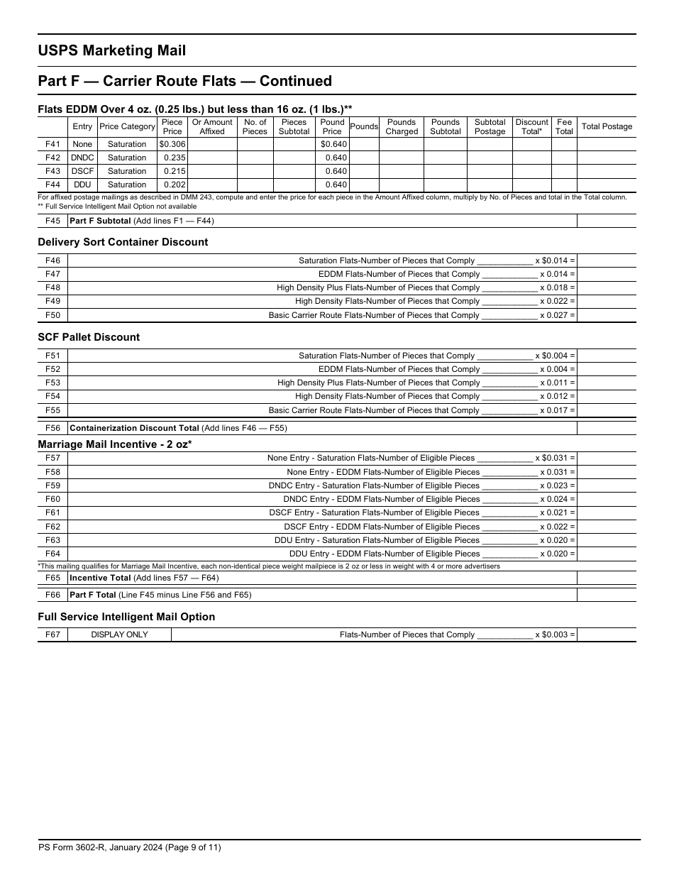 PS Form 3602-R Postage Statement - USPS Marketing Mail, Page 9