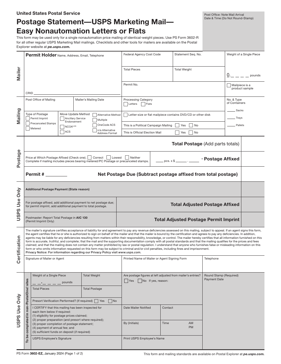 Usps Ps Form 2025 Pdf Download Ciel Alberta