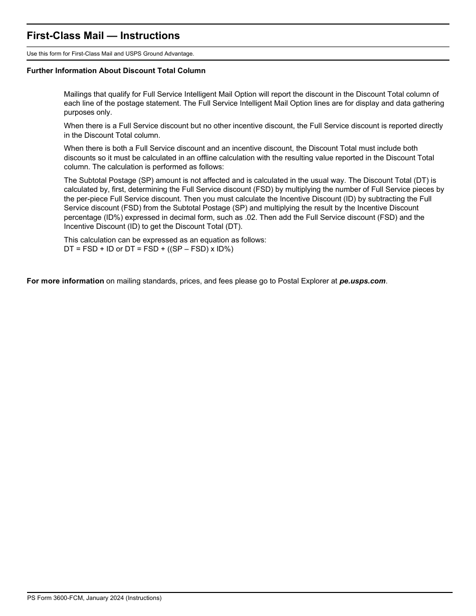 PS Form 3600-FCM Postage Statement - First-Class Mail and USPS Ground Advantage, Page 11