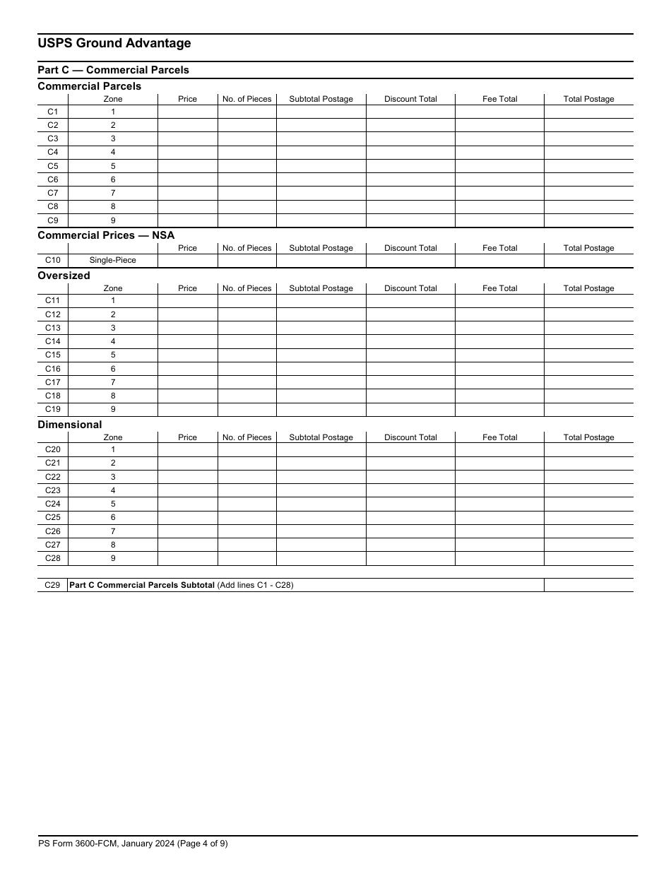 PS Form 3600-FCM Download Printable PDF or Fill Online Postage ...