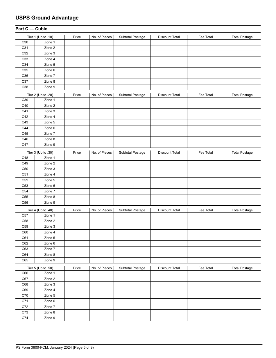 PS Form 3600-FCM Download Printable PDF or Fill Online Postage ...