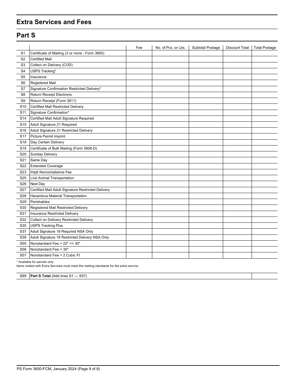 PS Form 3600-FCM Postage Statement - First-Class Mail and USPS Ground Advantage, Page 9