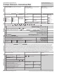 Document preview: PS Form 3700 Postage Statement - International Mail