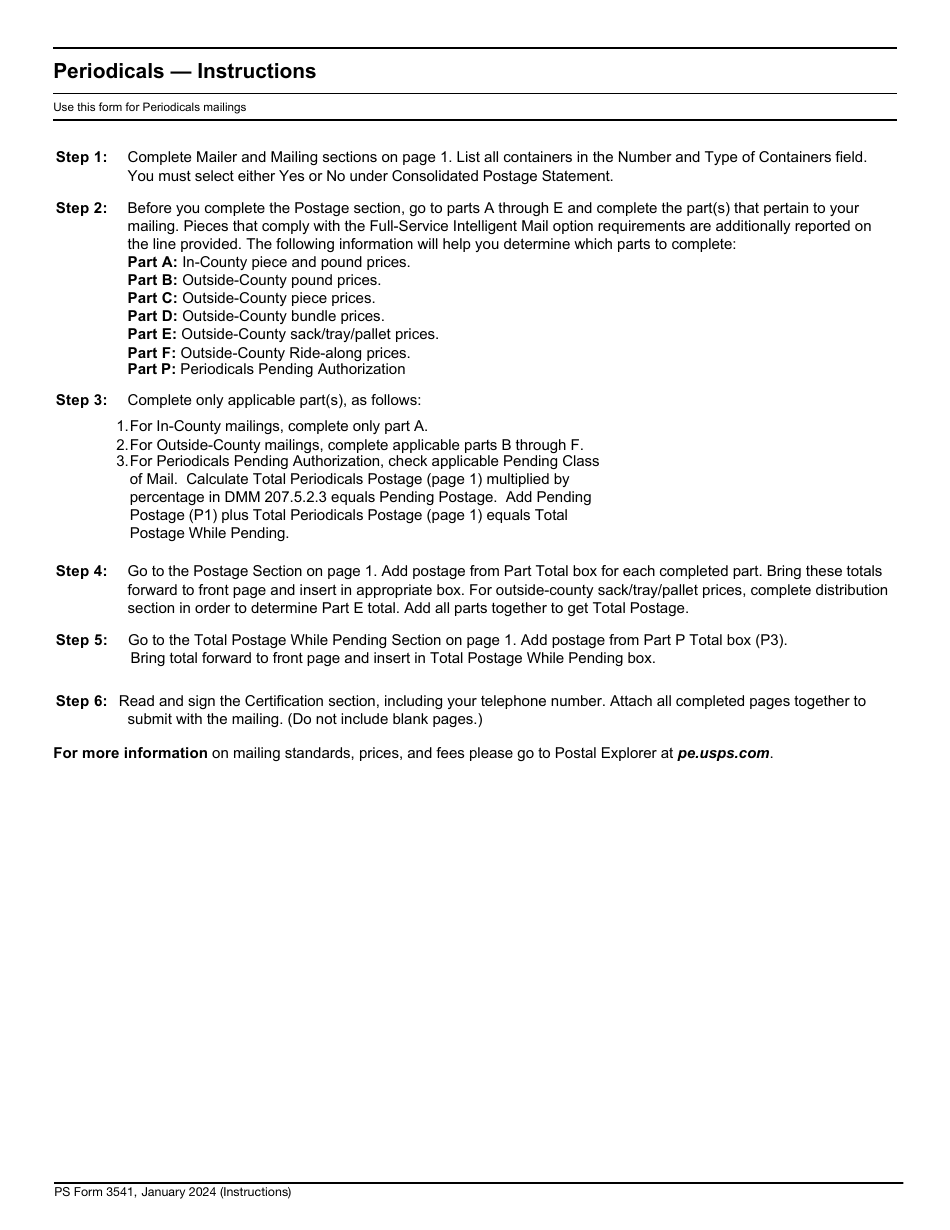 PS Form 3541 Postage Statement - Periodicals - One Issue or One Edition, Page 10