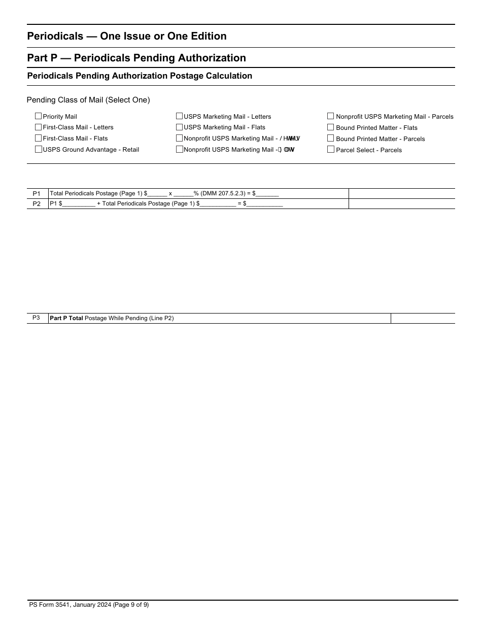 PS Form 3541 Postage Statement - Periodicals - One Issue or One Edition, Page 9