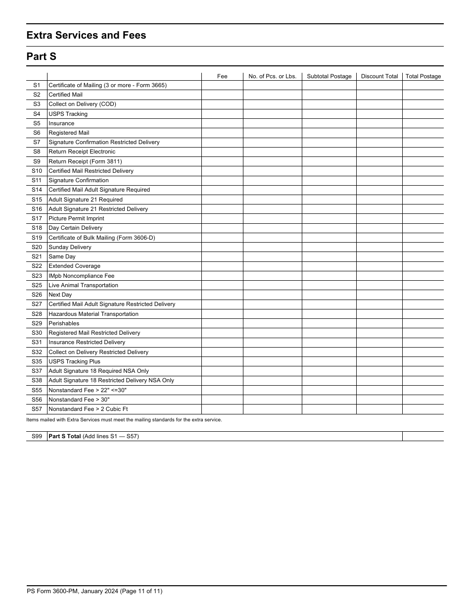 PS Form 3600-PM Postage Statement - Priority Mail - Permit Imprint, Page 11