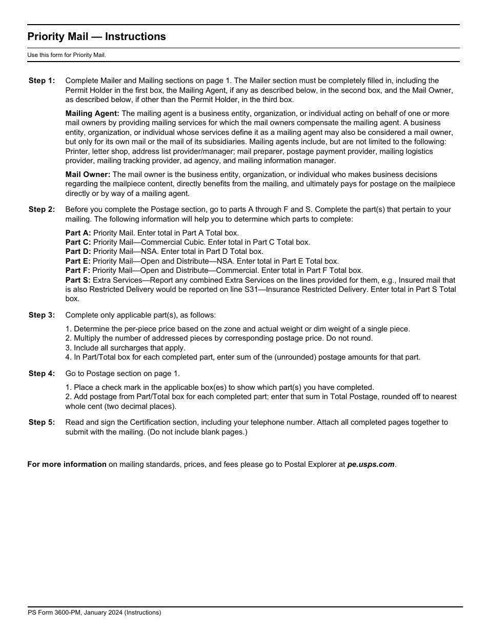 PS Form 3600-PM Postage Statement - Priority Mail - Permit Imprint, Page 12