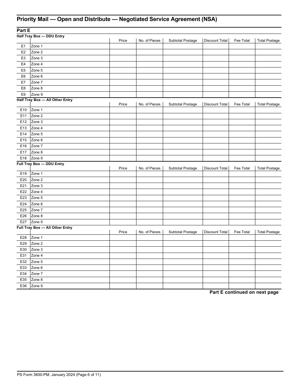 PS Form 3600-PM Postage Statement - Priority Mail - Permit Imprint, Page 6