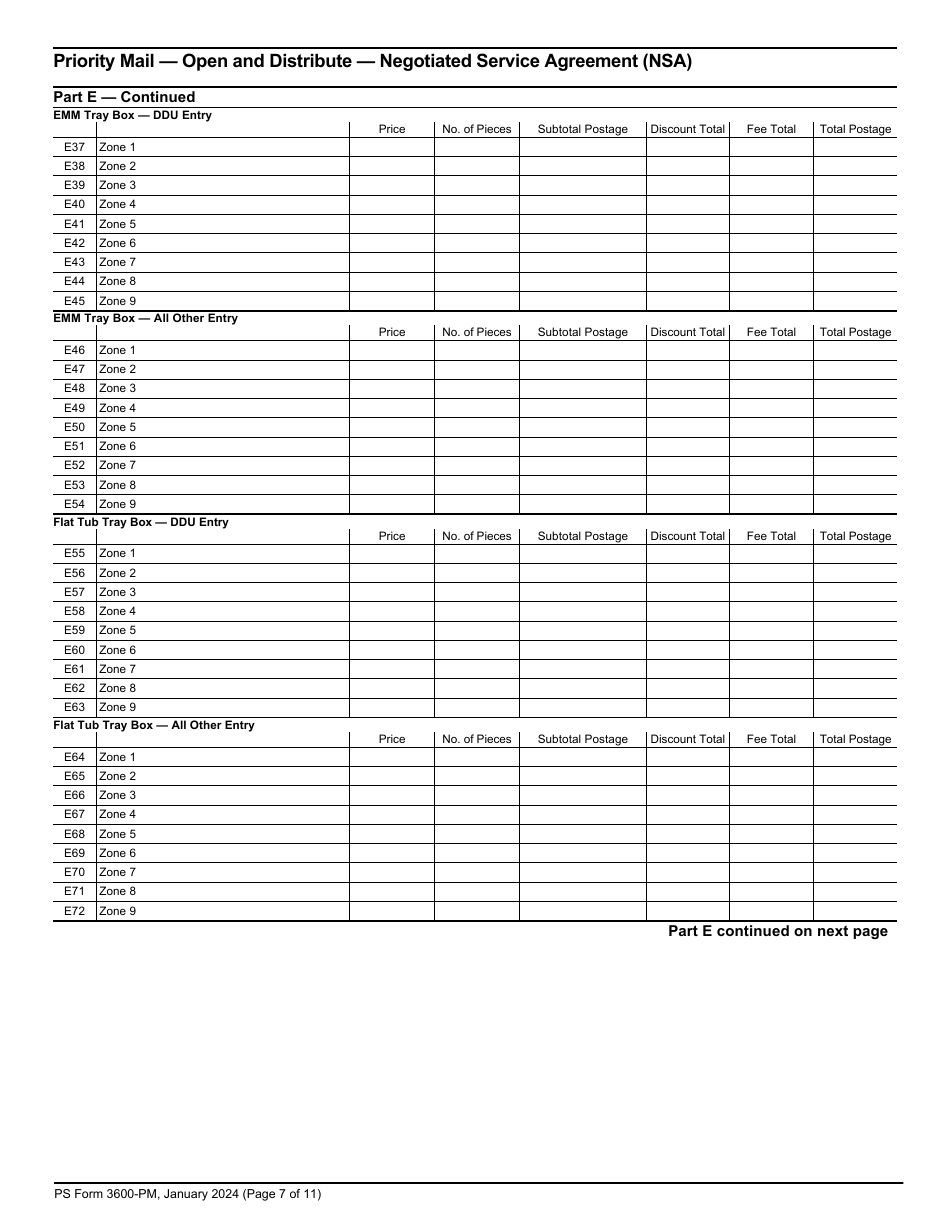 PS Form 3600-PM Postage Statement - Priority Mail - Permit Imprint, Page 7