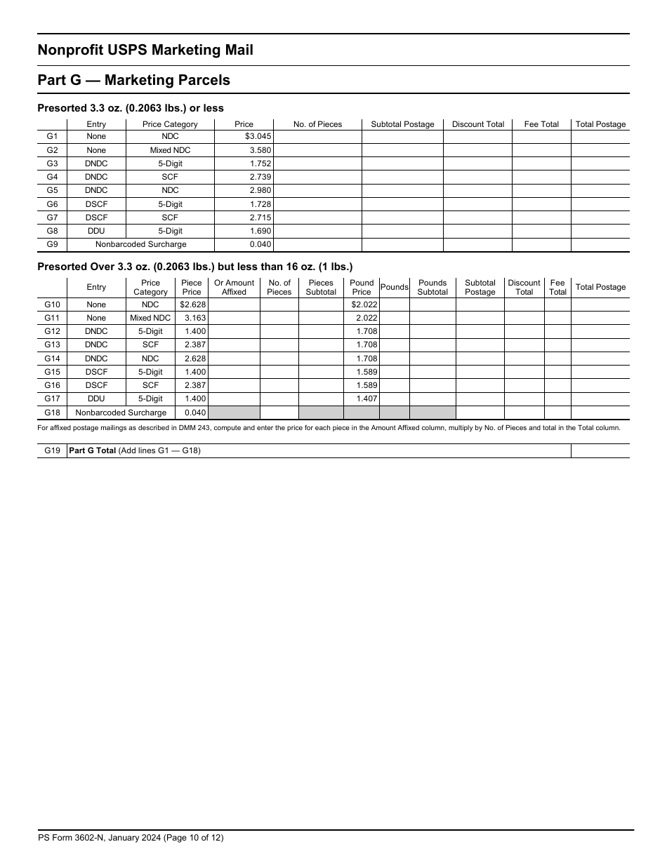 PS Form 3602-N Postage Statement - Nonprofit USPS Marketing Mail, Page 10