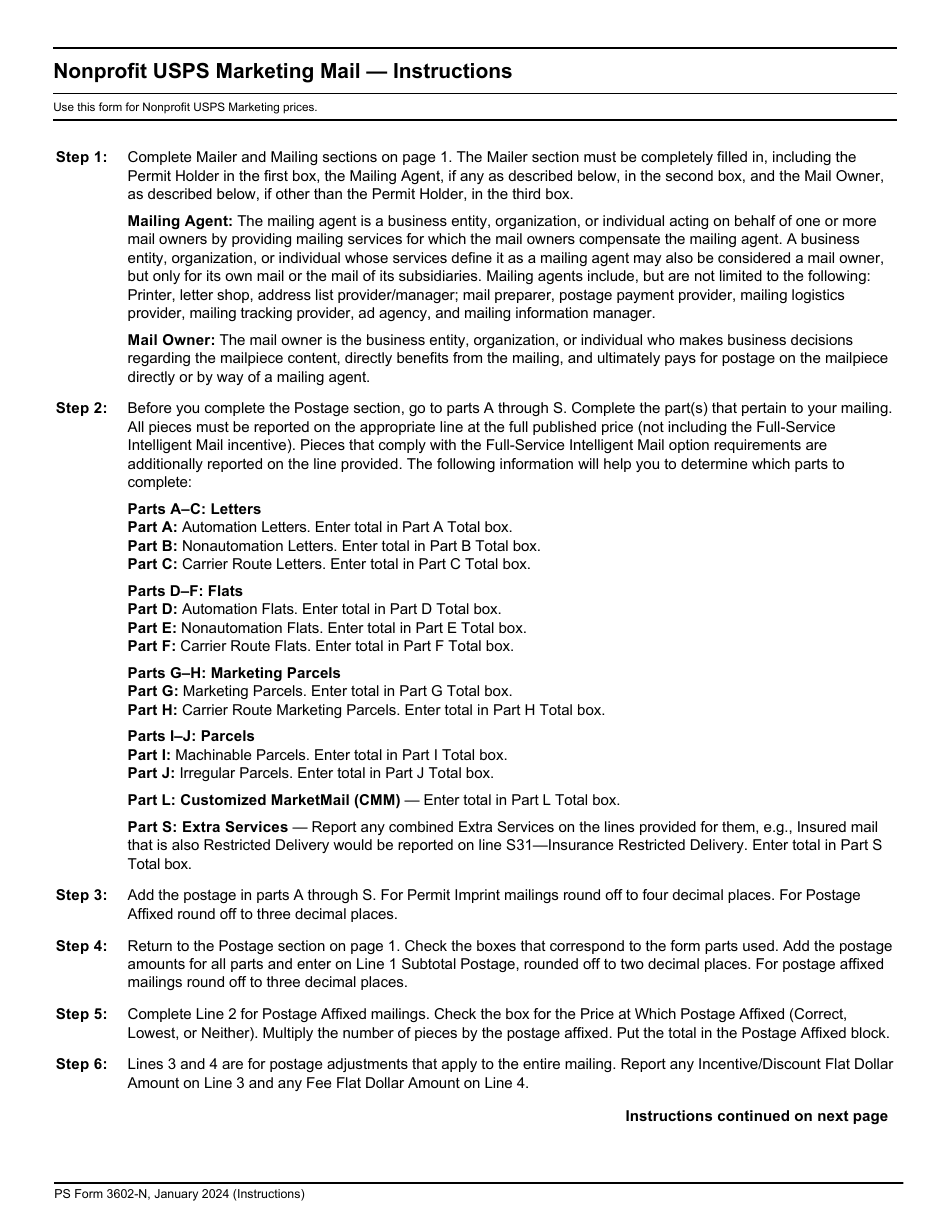 PS Form 3602-N Postage Statement - Nonprofit USPS Marketing Mail, Page 13