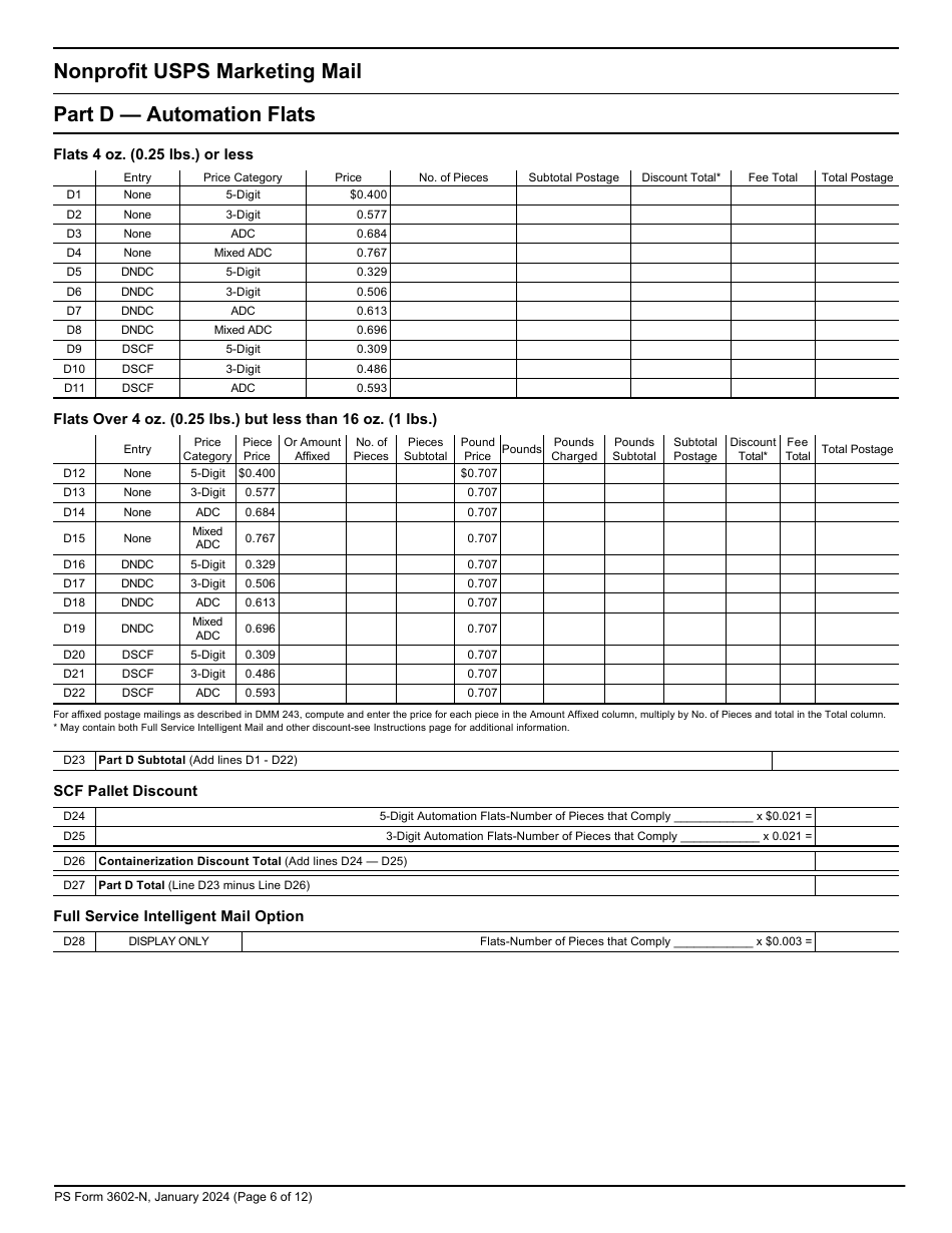 PS Form 3602-N Postage Statement - Nonprofit USPS Marketing Mail, Page 6