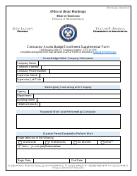 Document preview: Contractor Access Badge Enrollment Supplemental Form - Louisiana