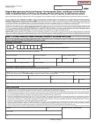 Document preview: Form 5278 Eligible Manufacturing Personal Property Tax Exemption Claim, and Report of Fair Market Value of Qualified New and Previously Existing Personal Property (Combined Document) - Michigan, 2024
