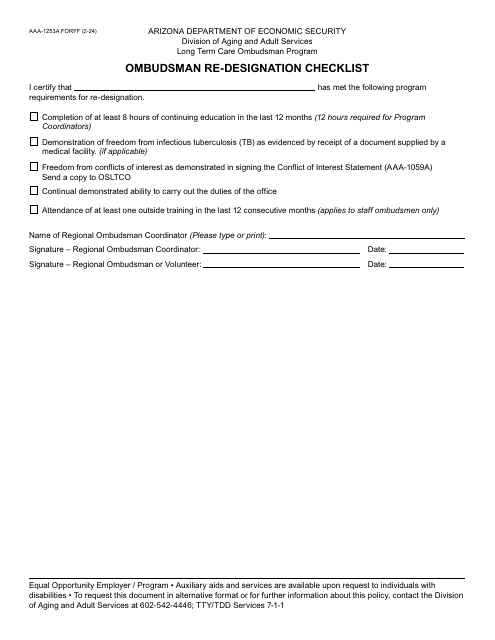 Form AAA-1253A - Fill Out, Sign Online and Download Fillable PDF ...