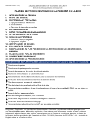 Formulario DDD-2089A-S Plan De Servicios Centrado En La Persona De La Ddd - Arizona (Spanish)