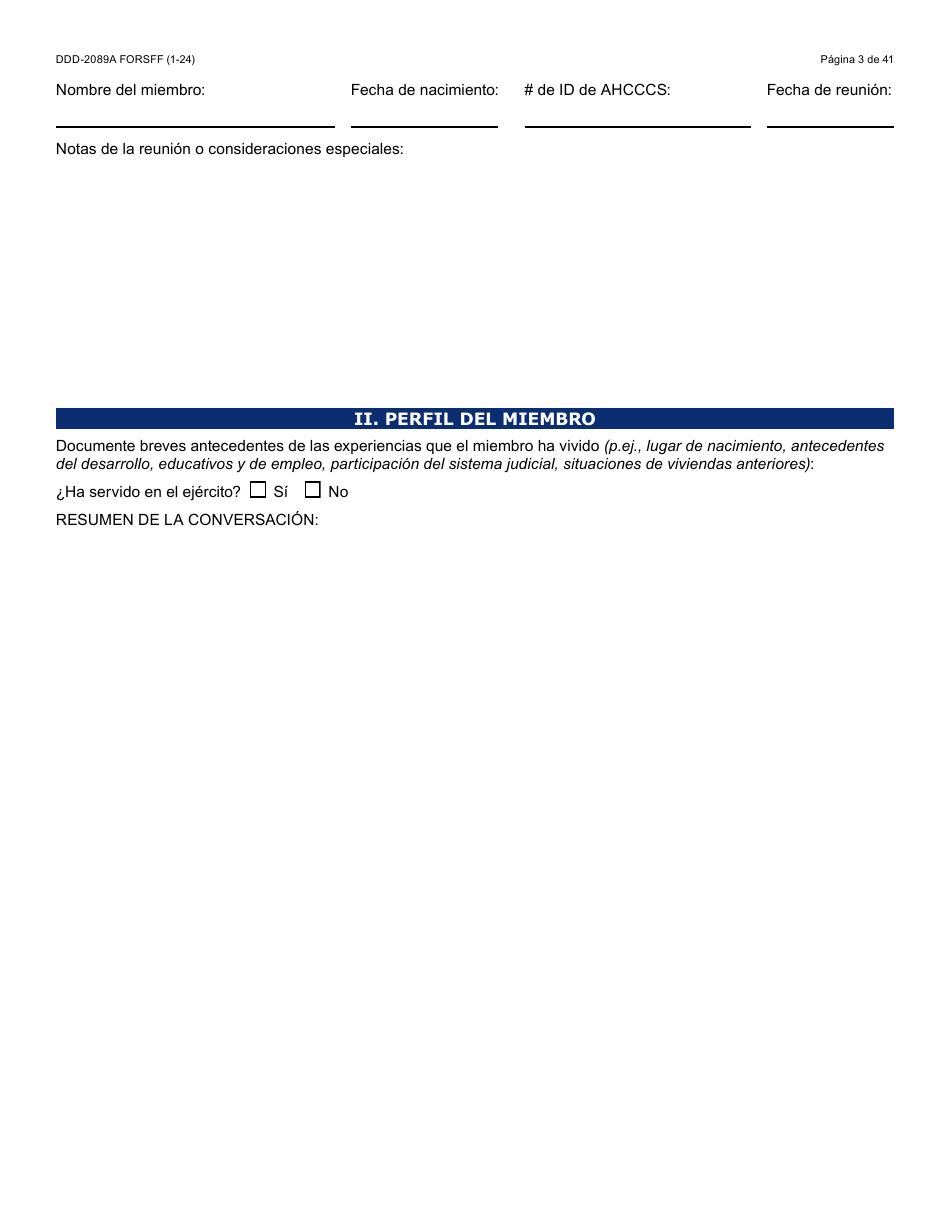 Formulario DDD-2089A-S Plan De Servicios Centrado En La Persona De La Ddd - Arizona (Spanish), Page 3